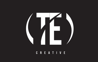 TE T E White Letter Logo Design with Black Background.