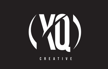 XQ X Q White Letter Logo Design with Black Background.