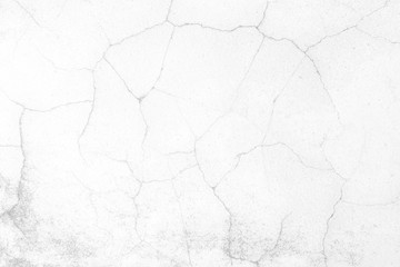 White Crack Cement Wall Background.