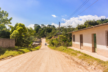 Countryside road in mountains area in Honduras