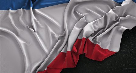 Crimea Flag Wrinkled On Dark Background 3D Render