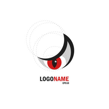 logo red eyes. For your company. Vector image