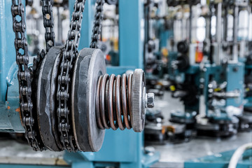 Fototapeta premium Chain drive, drive element of braiding machine.