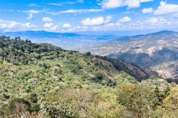Fototapeta na wymiar Highland landscape near San Pedro Pinula in Guatemala