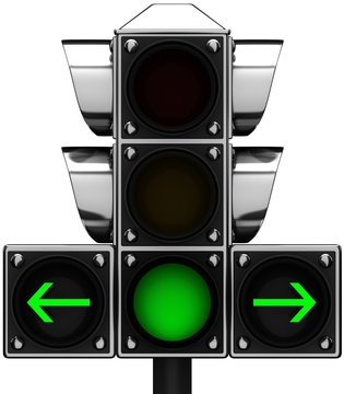 3d Traffic light isolated on a white background