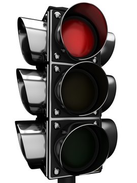 3d Traffic light isolated on a white background
