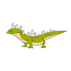 Fototapeta premium Colorful vector illustration of a cartoon green smiling lizard