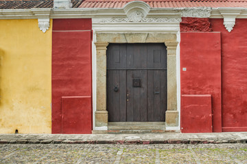Architectural detail at the colonial house in Antigua Guatemala.
