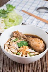 Braised chicken noodle soup