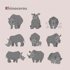 rhinoceros animal vector illustration flat design © MINIWIDE