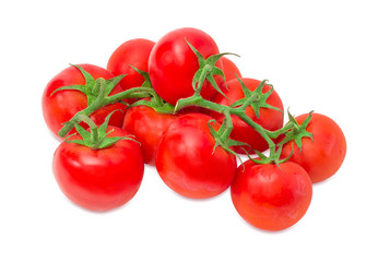 Pile of the ripe red tomatoes on the branches