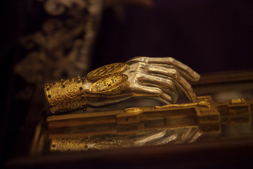 saint relics of Apostole Paul in the gilded