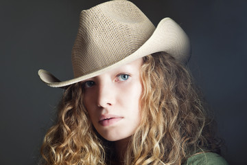 Woman in a cowboy hat 