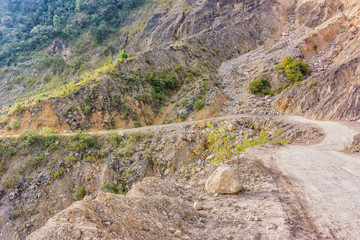 Road in the mountains near San Cristobal Verapaz, Guatemala.