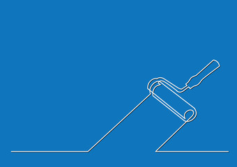 continuous line drawing of paint roller