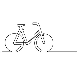 continuous line drawing of bicycle sign