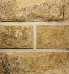 Wall of natural dolomite. Sandstone. 