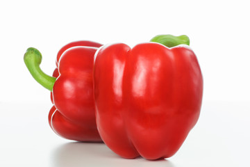 Frische rote Paprikas, Close up