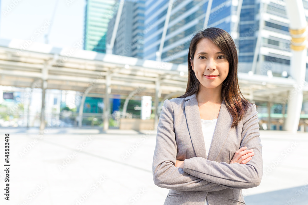 Wall mural Asian businesswoman at outdoor