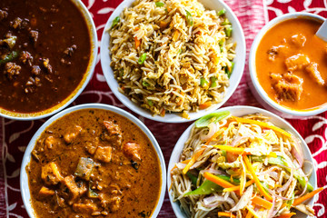 Indian national food. Top view.