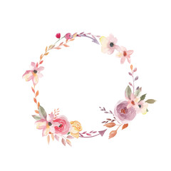 Watercolor wreath. Floral design