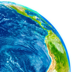 Eastern Pacific on physical globe