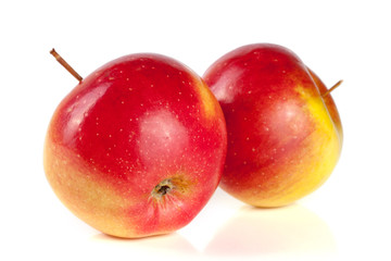 Fresh red apples isolated on white background