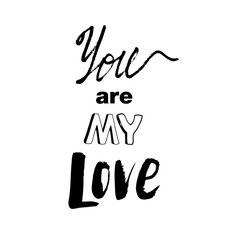 Doodle lettering about love