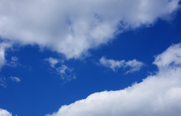 Blue sky with clouds , background , texture .
