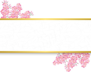 桜と和紙　和風背景