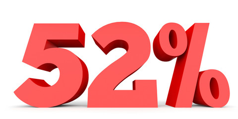 Fifty two percent off. Discount 52 %.