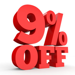 Nine percent off. Discount 9 %.