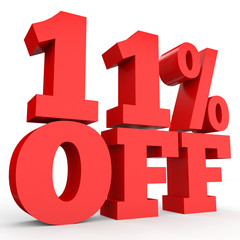 Eleven percent off. Discount 11 %.