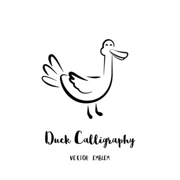 Vector Duck Calligraphy Emblem
