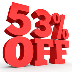 Fifty three percent off. Discount 53 %.