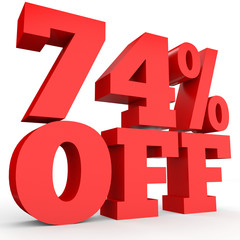 Seventy four percent off. Discount 74 %.