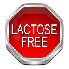 Lactose free Button - 3D illustration