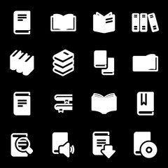 Vector white book icons set