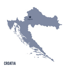 Vector map of Croatia isolated on white background.
