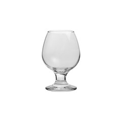 Glass transparent empty glass for drinks, isolated on white background.