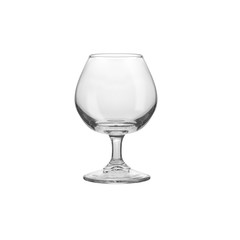 Glass transparent empty glass for drinks, isolated on white background.