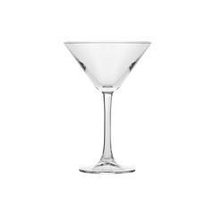 Glass transparent empty glass for drinks, isolated on white background.