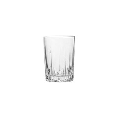 Glass transparent empty glass for drinks, isolated on white background.