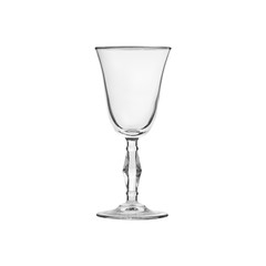 Obraz premium Glass transparent empty glass for drinks, isolated on white background.