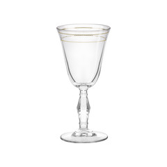 Glass transparent empty glass for drinks, isolated on white background.