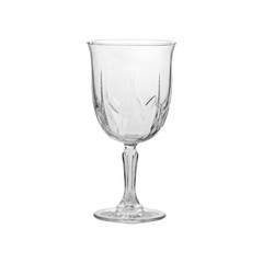 Glass transparent empty glass for drinks, isolated on white background.