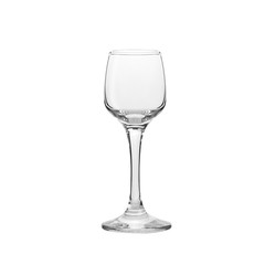 Glass transparent empty glass for drinks, isolated on white background.