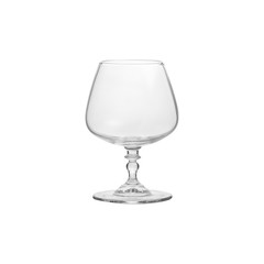 Glass transparent empty glass for drinks, isolated on white background.