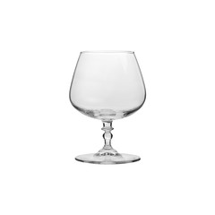 Glass transparent empty glass for drinks, isolated on white background.
