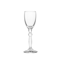 Glass transparent empty glass for drinks, isolated on white background.